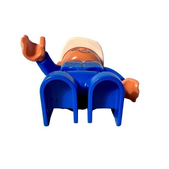 Lego Duplo Male Figure Blue Legs & Shirt, White Helmet - Picture 5 of 8